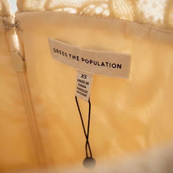 Dress the Population  Avianna Rose Lace Dress | Cream | XS | NWT - Picture 8 of 15